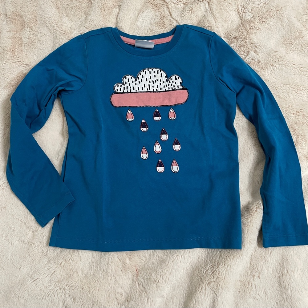 Blue Kids Shirt with Cloud Design